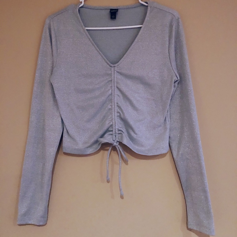 Light Blue Sparkly Crop Top